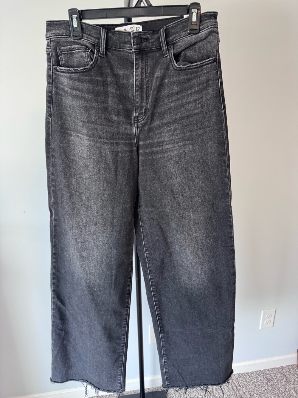 Women’s Washed Black Straight Jeans